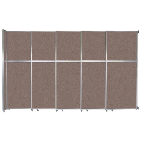 Versare Operable Wall Sliding Room Divider 15'7" x 10'3/4" Latte Fabric 1072513-1